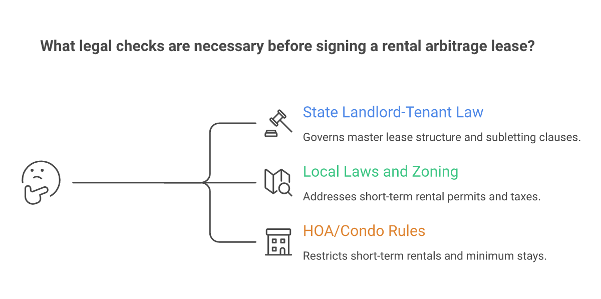 3 legal checks before signing a rental arbitrage lease in 2026 covering state, local, and HOA layers